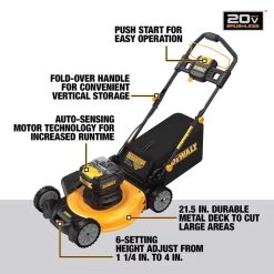 DeWalt 20V MAX DCMWP233U2 21 In. 20 V Battery Lawn Mower Kit (Battery & Charger) -Gardens and Horticulture 047662a3 41d3 40bb 823b d1d078deb73e