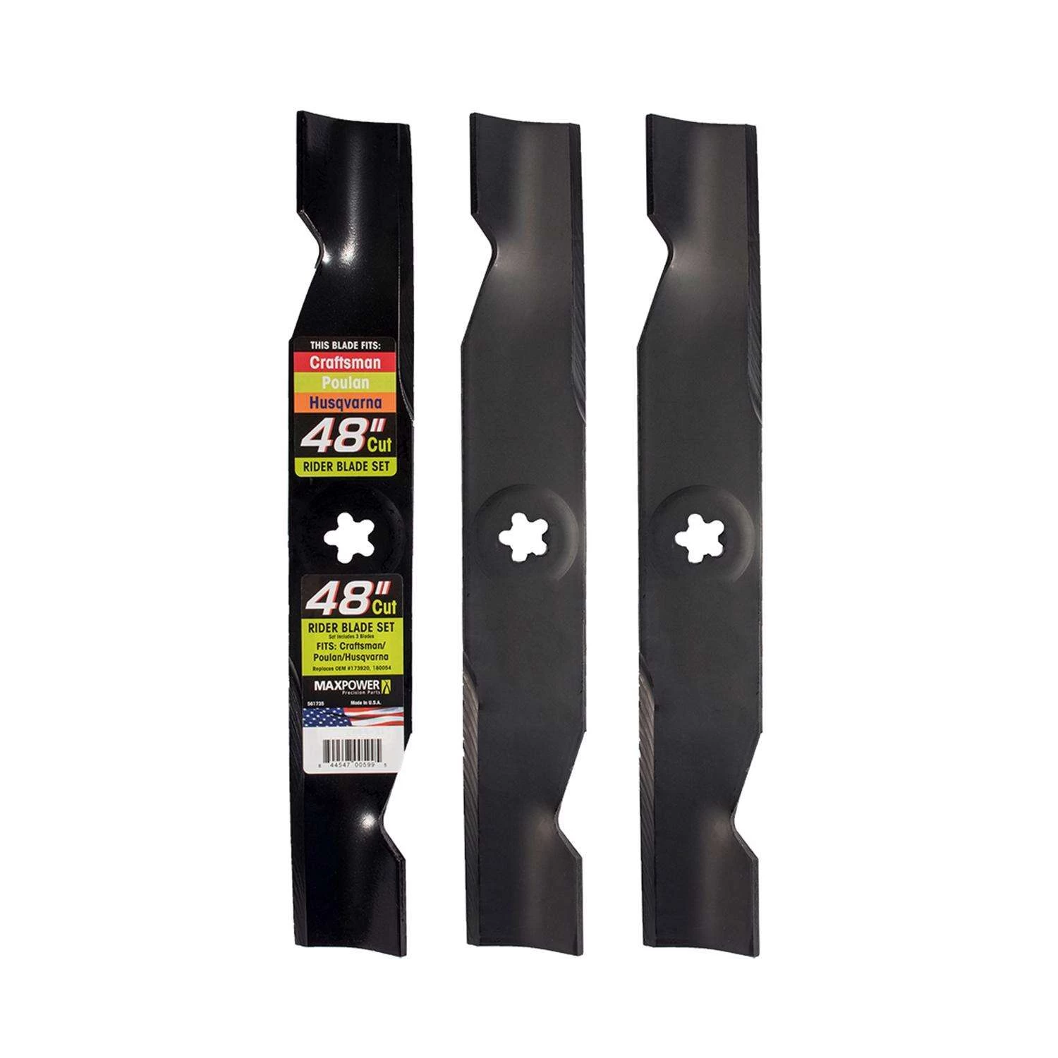 MaxPower 48 In. High-Lift Mower Blade Set For Riding Mowers 3 Pk 1 MaxPower 48 In. High-Lift Mower Blade Set For Riding Mowers 3 Pk