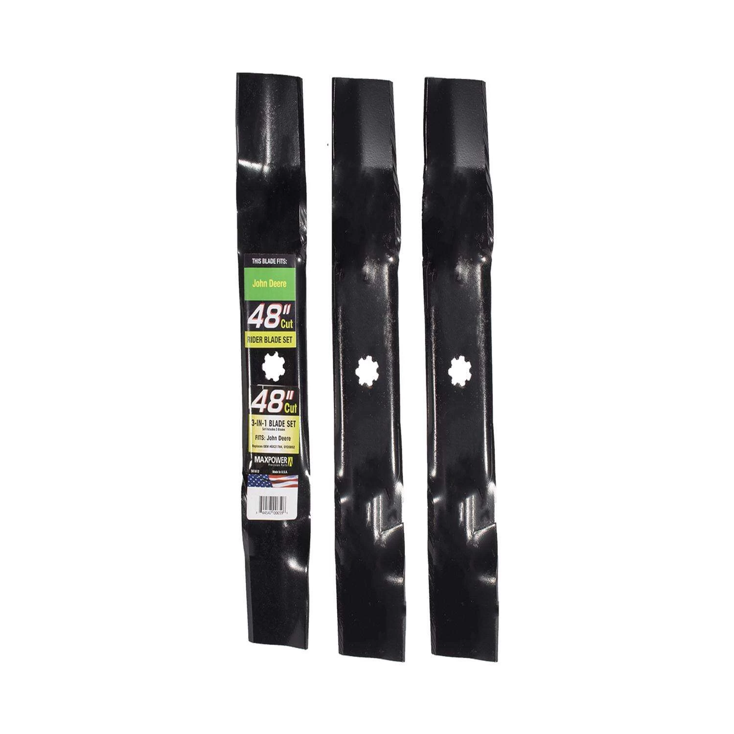 MaxPower 48 In. 3-in-1 Mower Blade Set For Riding Mowers 3 Pk 1 MaxPower 48 In. 3-in-1 Mower Blade Set For Riding Mowers 3 Pk