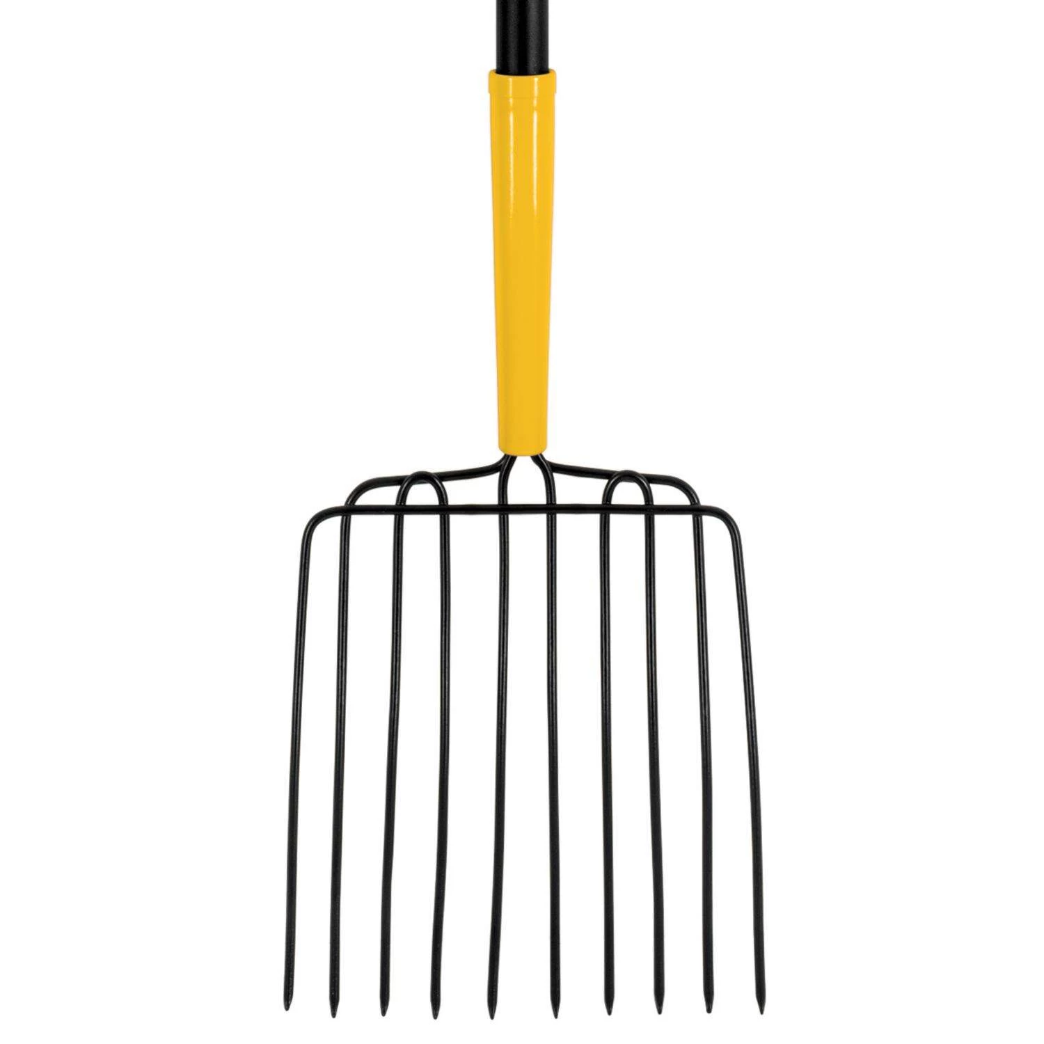 John Deere 10 Tine Steel Bedding Fork 48 In. Fiberglass Handle 2 John Deere 10 Tine Steel Bedding Fork 48 In. Fiberglass Handle - Image 2