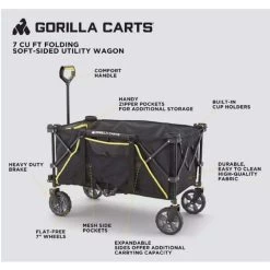 Gorilla Carts Polyester Fabric Folding Utility Wagon 150 Lb. Cap. -Gardens and Horticulture 20b8a052 b29e 4845 ab7f 6941f86b4816