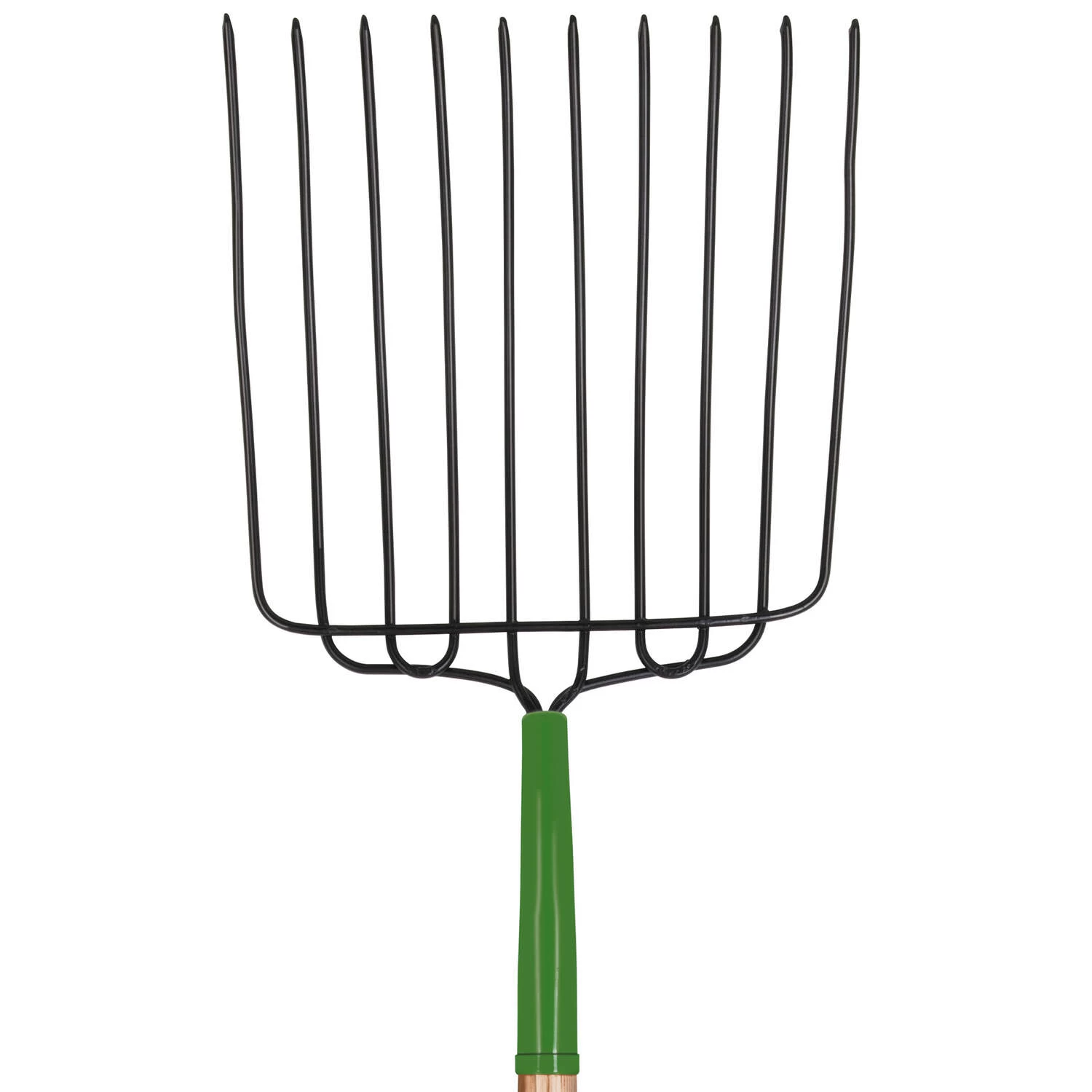 John Deere 10 Tine Steel Bedding Fork 30 In. Wood Handle 2 John Deere 10 Tine Steel Bedding Fork 30 In. Wood Handle - Image 2