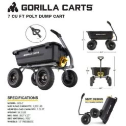 Gorilla Carts Poly Dump Cart 1200 Lb. Cap. -Gardens and Horticulture 3057f992 0882 4545 b693 07eebd4c3424