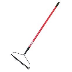 Bully Tools 58 In. 16 Tine Steel Bow Rake Fiberglass Handle