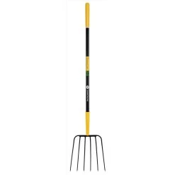 John Deere 6 Tine Steel Manure Fork 48 In. Fiberglass Handle