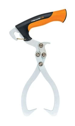 Fiskars 13 In. Steel Log Tongs Fiberglass Handle