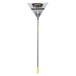 True Temper 64.5 In. 22 Tine Steel Leaf Rake Wood Handle
