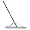 Hooyman 66.25 In. 16 Tine Aluminum Landscape Rake Fiberglass Handle