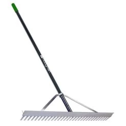 Hooyman 66.25 In. 16 Tine Aluminum Landscape Rake Fiberglass Handle