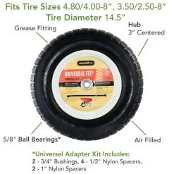 Marathon Universal Fit 8 In. D X 14.5 In. D 300 Lb. Cap. Centered Wheelbarrow Tire Rubber 1 Pk 5 Marathon Universal Fit 8 In. D X 14.5 In. D 300 Lb. Cap. Centered Wheelbarrow Tire Rubber 1 Pk -Gardens and Horticulture 4feba51b 27cf 4002 bc0e fe5b8cd4f3c6