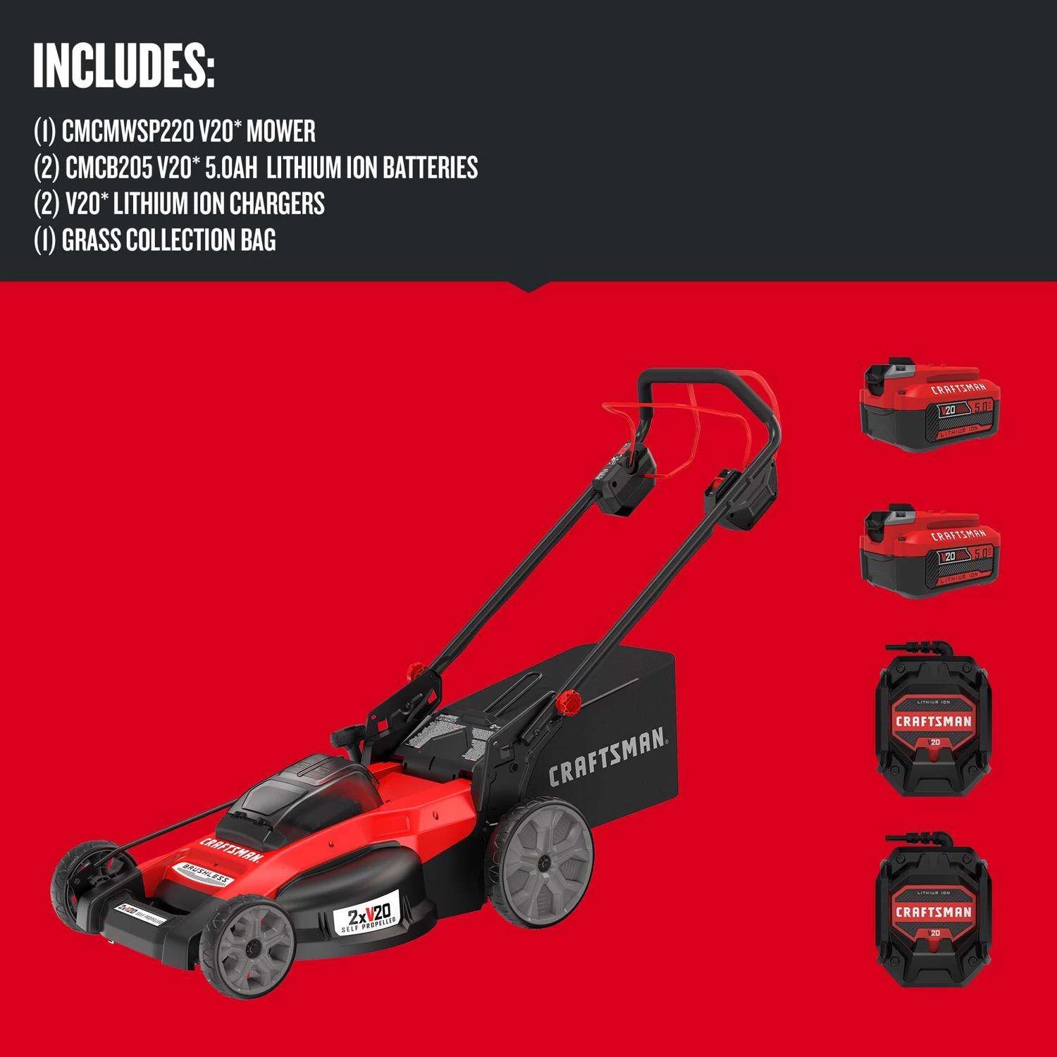 Craftsman 13 In. 20 V Battery Self-Propelled Lawn Mower Kit (Battery & Charger) 3 Craftsman 13 In. 20 V Battery Self-Propelled Lawn Mower Kit (Battery & Charger) - Image 3
