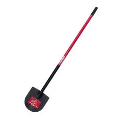 Bully Tools 58 In. Steel Round Digging Shovel Fiberglass Handle