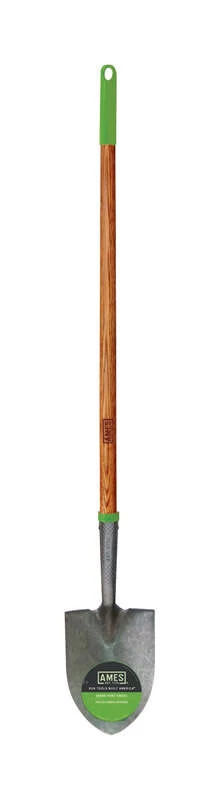 Ames 53 In. Steel Round Garden Shovel Wood Handle