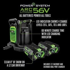 EGO Power+ Peak Power SNT2112 21 In. Single Stage 56 V Battery Snow Blower Kit (Battery & Charger) W/ STEEL AUGER & TWO 5.0 AH BATTERIES -Gardens and Horticulture 7bc63cbf 1880 4545 99da 300a5bb02c7f