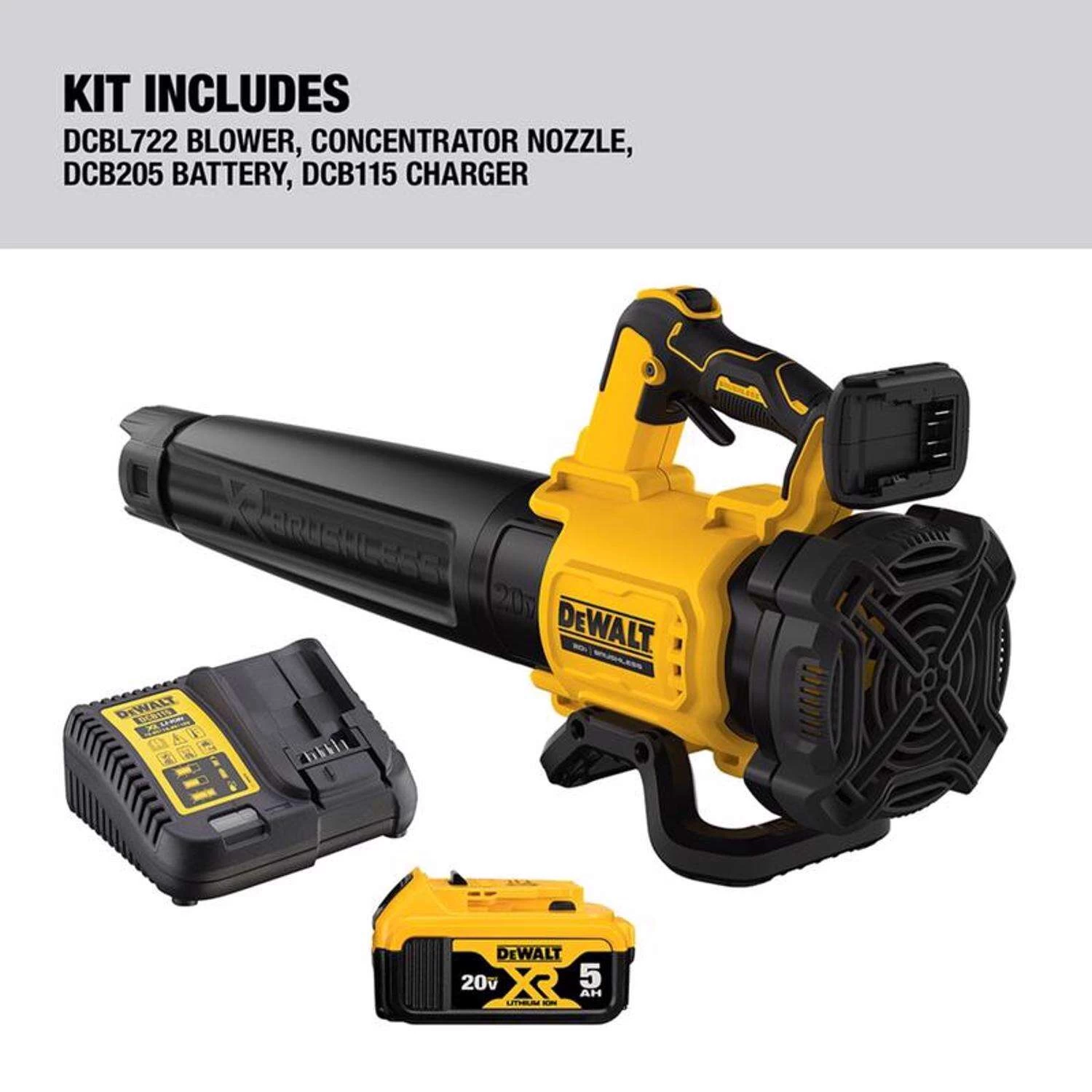 DeWalt 20V MAX DCBL722P1 125 Mph 450 CFM 20 V Battery Handheld Blower Kit (Battery & Charger) 2 DeWalt 20V MAX DCBL722P1 125 Mph 450 CFM 20 V Battery Handheld Blower Kit (Battery & Charger) - Image 2