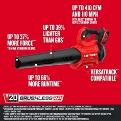 Craftsman V20 BRUSHLESS RP CMCBL730P1 110 Mph 410 CFM Battery Handheld Blower Kit (Battery & Charger -Gardens and Horticulture 9b767142 f551 4c2c ada8 340f0d74364d