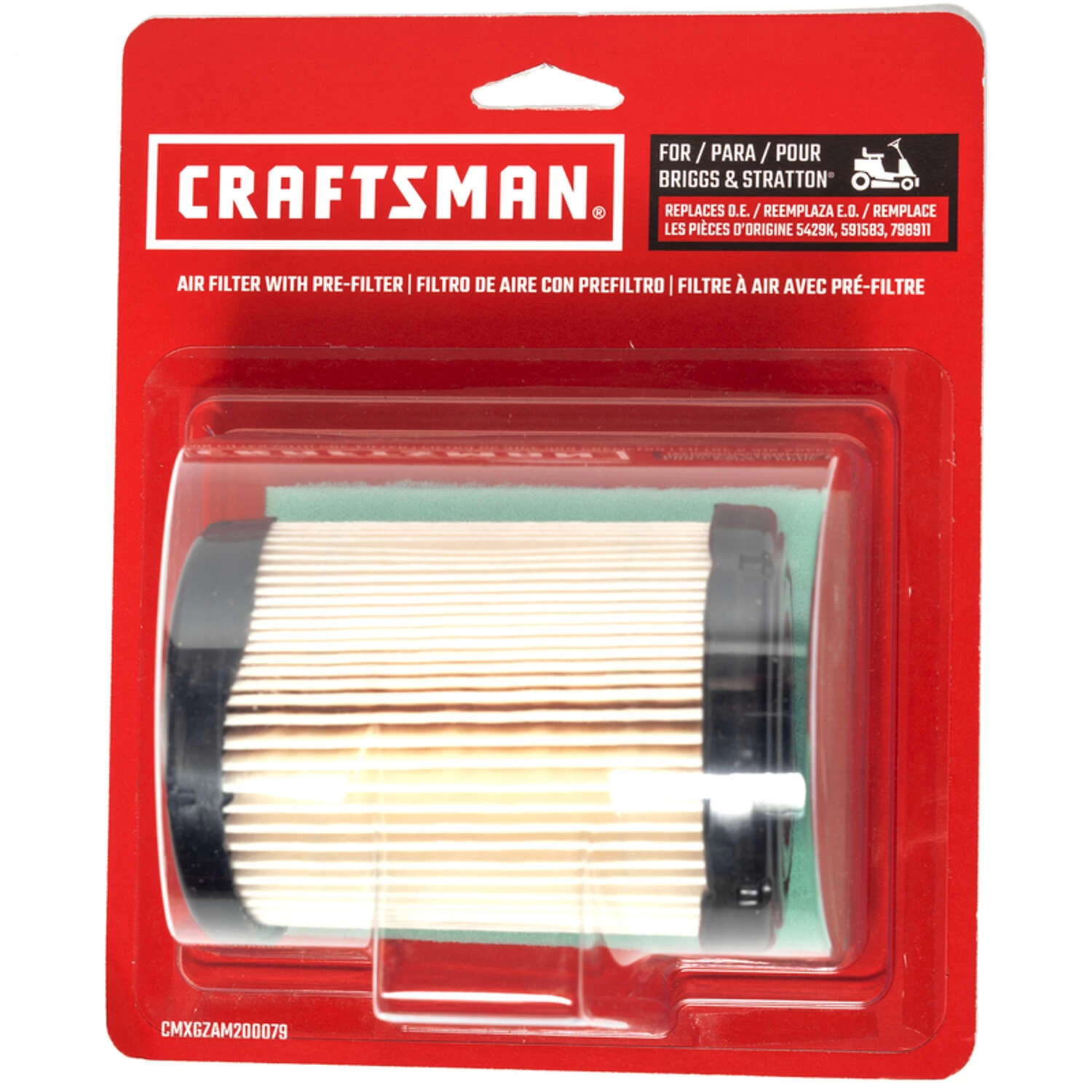 Craftsman Small Engine Air Filter For 5429K, 591583, 796032, 798911 1 Craftsman Small Engine Air Filter For 5429K, 591583, 796032, 798911