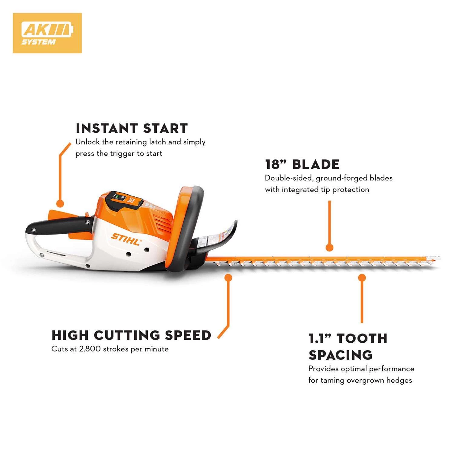 STIHL HSA 56 18 In. 36 V Battery Hedge Trimmer Kit (Battery & Charger) 2 STIHL HSA 56 18 In. 36 V Battery Hedge Trimmer Kit (Battery & Charger) - Image 2