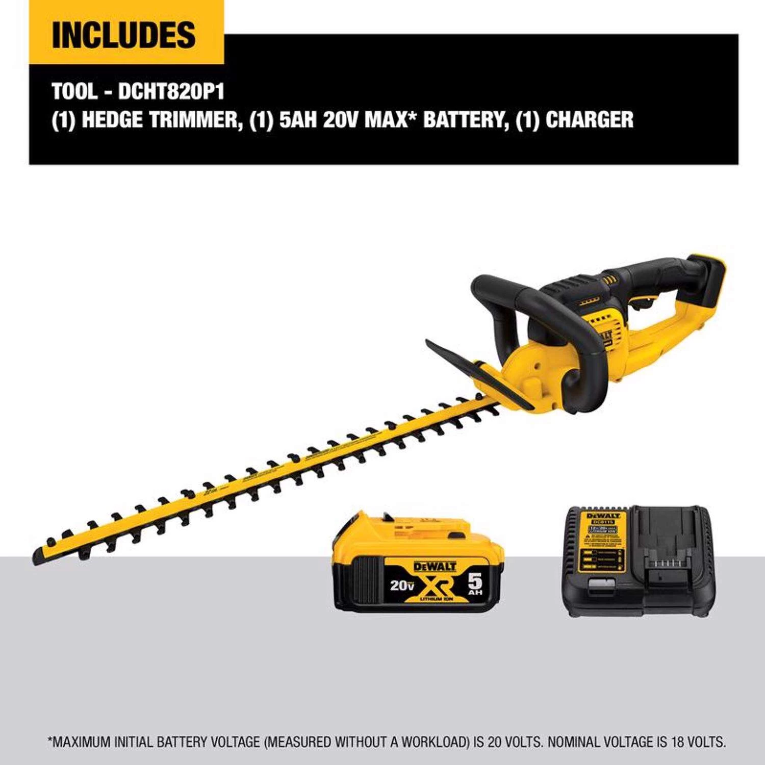 DeWalt 20V MAX DCHT820P1 22 In. 20 V Battery Hedge Trimmer Kit (Battery & Charger) 3 DeWalt 20V MAX DCHT820P1 22 In. 20 V Battery Hedge Trimmer Kit (Battery & Charger) - Image 3