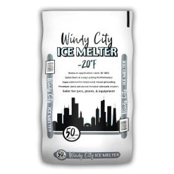 Windy City Ice Melter Calcium Chloride/Magnesium Chloride Pet Friendly Crystal Ice Melt 50 Lb