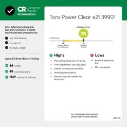 Toro Power Clear 21 In. Single Stage 60 V Battery Snow Blower Kit (Battery & Charger) 12 Toro Power Clear 21 In. Single Stage 60 V Battery Snow Blower Kit (Battery & Charger) -Gardens and Horticulture cb496535 5e8e 4891 a95d 3faac9f4d44a