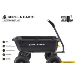 Gorilla Carts Poly Dump Cart 1200 Lb. Cap. -Gardens and Horticulture cb4d6639 ff21 40de 8fdb a0789a2c9b61