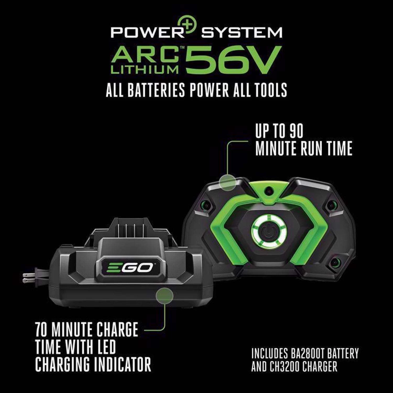 EGO Power+ LB7654 200 Mph 765 CFM 56 V Battery Handheld Leaf Blower Kit (Battery & Charger) W/ 5.0 AH BATTERY 9 EGO Power+ LB7654 200 Mph 765 CFM 56 V Battery Handheld Leaf Blower Kit (Battery & Charger) W/ 5.0 AH BATTERY - Image 9