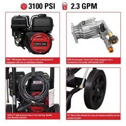 Simpson MegaShot MS61222 CRX 3100 Psi Gas 2.3 Gpm Pressure Washer -Gardens and Horticulture d8e59c8c aa37 4c47 a1af 90b769f0c668