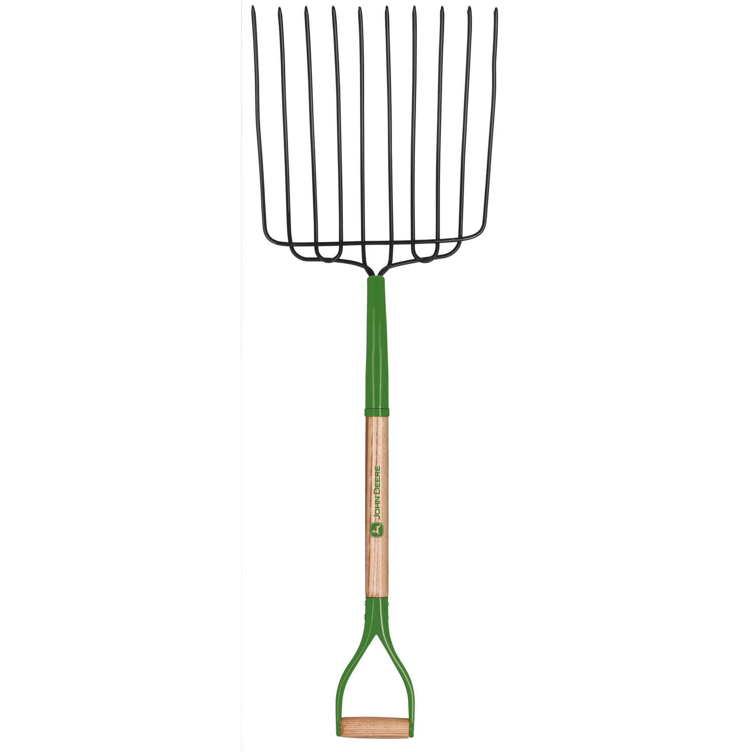 John Deere 10 Tine Steel Bedding Fork 30 In. Wood Handle 1 John Deere 10 Tine Steel Bedding Fork 30 In. Wood Handle