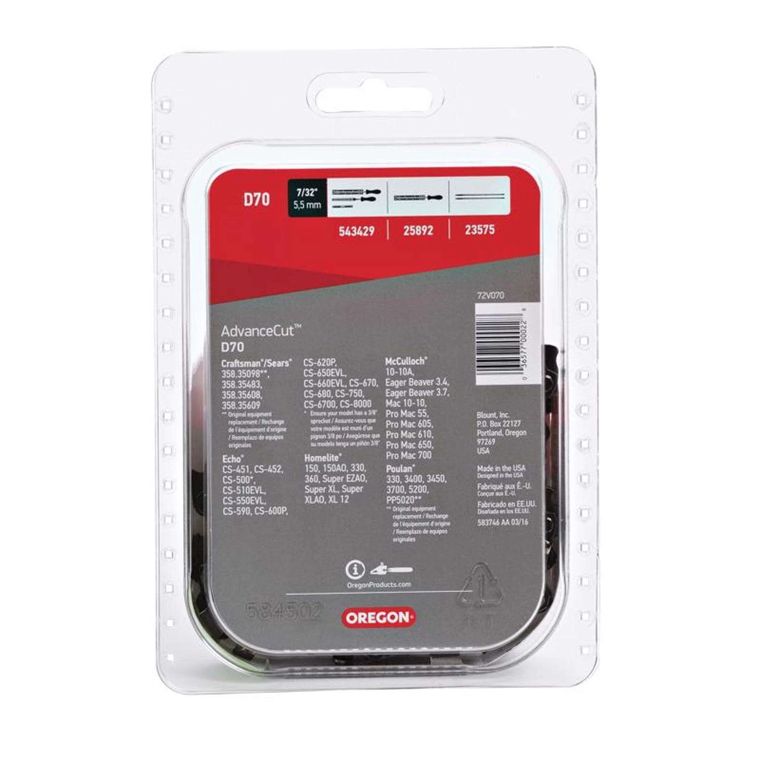 Oregon AdvanceCut D70 20 In. Chainsaw Chain 70 Links 4 Oregon AdvanceCut D70 20 In. Chainsaw Chain 70 Links - Image 4