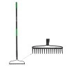 Hooyman 66.25 In. 16 Tine Steel Bow Rake Fiberglass Handle