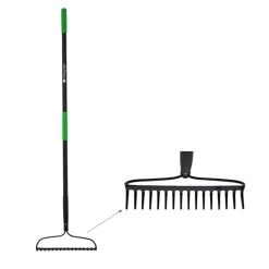 Hooyman 66.25 In. 16 Tine Steel Bow Rake Fiberglass Handle