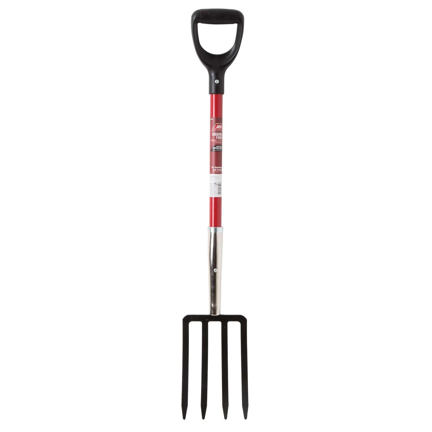 Ace 4 Tine Steel Spading Fork 30 In. Fiberglass Handle 1 Ace 4 Tine Steel Spading Fork 30 In. Fiberglass Handle